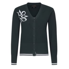 (사은품증정) 26 S/S 여성 별 심볼 자카드 라인 배색 V넥 니트 가디건 (821F1SD101NA)