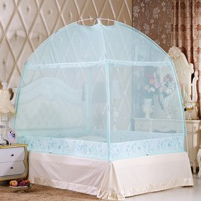 [홈트리]유니룸 돔형 사각 모기장 블루 /3인용 침대모기장