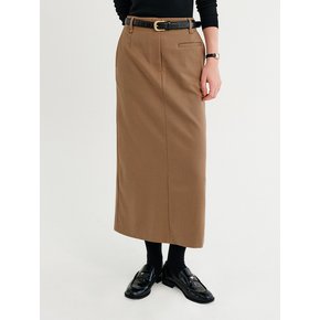 솔라 울 펜슬 스커트_브라운 / SOLA WOOL PENCIL SKIRT_BROWN