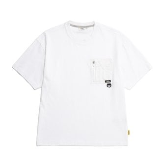 내셔널지오그래픽 N232MTS901 가슴 포켓 세미 오버핏 반팔 티셔츠 WHITE