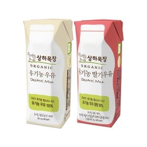 상하목장 유기농 흰우유+딸기우유 125ml 각24팩(총48팩)