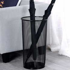 스틸 메쉬 우산꽂이 485 철망 우산 받침대 쓰레기통 휴지통 겸용 블랙 화이트
