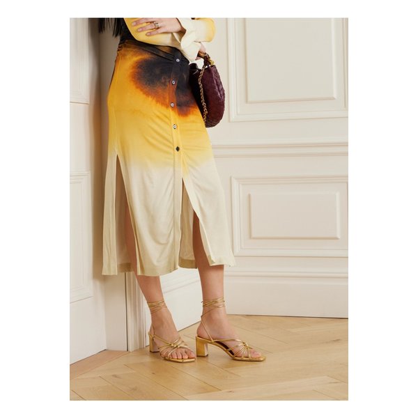 로플러 랜달 라이더 메탈릭 가죽 샌들 골드 1647597332195170