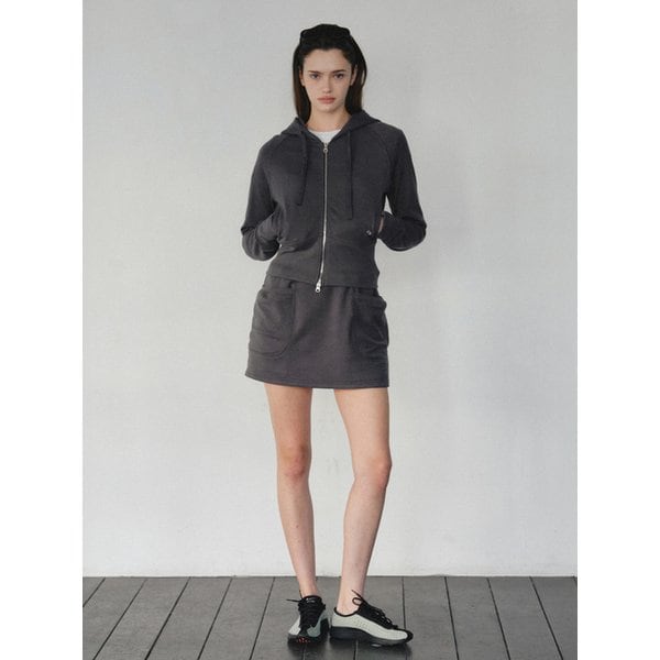 Soft Cropped Slim Hoodie Zip-Up_CTO153(2color)