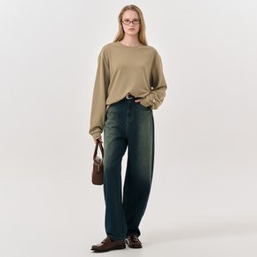 UNISEX 베이직 사카리바 롱 슬리브 티 [BEIGE] / SBD3U01007-WOMAN