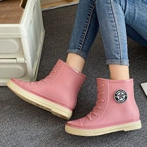 장마철 여성장화 워커 캐주얼 우산 우비 하이탑 스니커즈 중목 장화 23SHOE_HIGH
