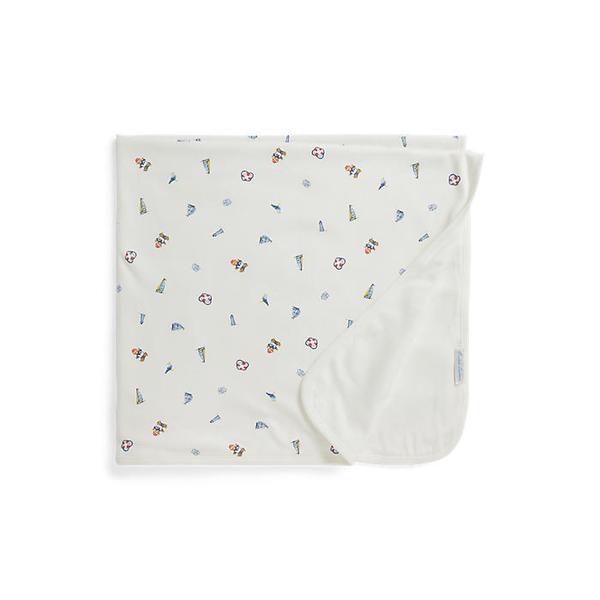 랄프 로렌 베이비 남아 폴로 베어 코튼 인터로크 블랭킷(CWPOSMAIL320073999)