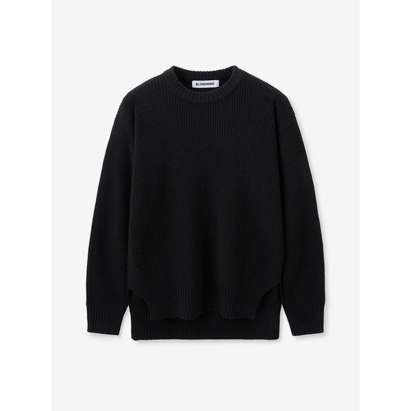 언발란스 울 크루넥 풀오버_블랙