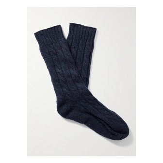 JOHNSTONS OF ELGIN 존스톤스 오브 엘긴 케이블 니트 도니골 캐시미어 혼방 양말 46376663162948202
