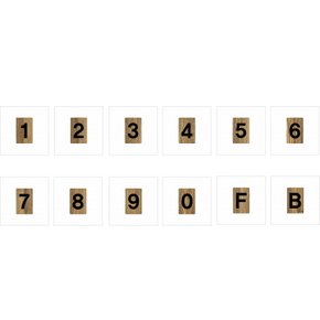 (아트사인) 우드 사각 번호판 0-9번/F/B 45x70mm