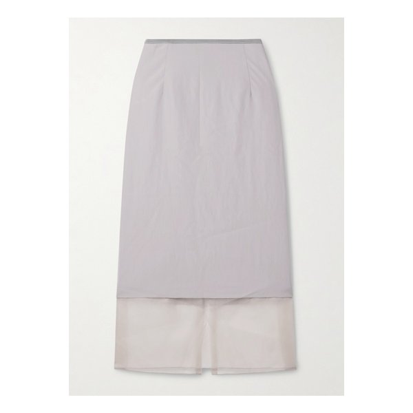 라 리뉴 오간자 트리밍 셸 미디 스커트 라이트 그레이 46376663162929585