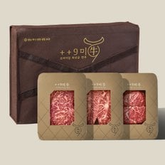 [바로배송][냉장]1++No9등급 투뿔 한우 구이정육 혼합선물세트 900g (등심300g/부채살300g/국거리300g)