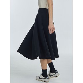 Flare Span Long Skirt [Black]