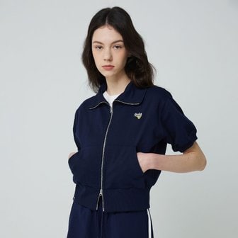 원더플레이스 W CROP SWEAT ZIP UP [NAVY]