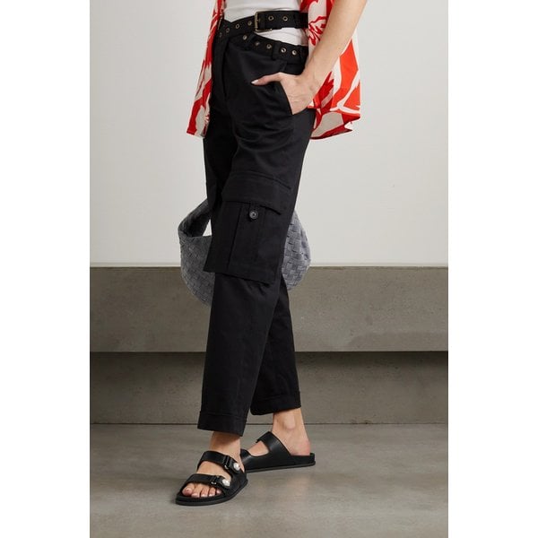 파영쓰 인조 진주 장식 가죽 샌들 블랙 1647597304921871