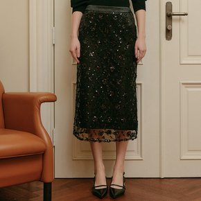 리코 스팽글 미디 스커트 / LIKO SPANGILED MIDI SKIRT_2colors