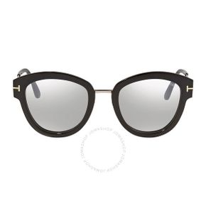 4665186 Tom Ford Mia Smoke Mirror Round Ladies Sunglasses