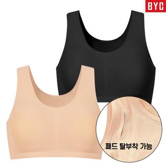  BYC 여성 누디 심리스 메쉬 스포츠 브라 1매입 4001