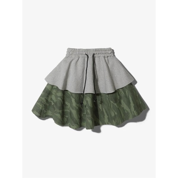 CAMO TIERED MINI SKIRT - MELANGE