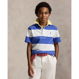 폴로 랄프 로렌 폴로 키즈 남아 8-18세 스트라이프 코튼 숏 슬리브 럭비 셔츠(CWPOKNIY8021737100)