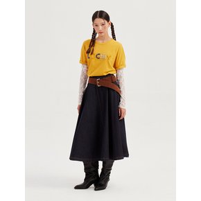 Indigo Flare Denim Long Skirt_LFPDA24235BUD