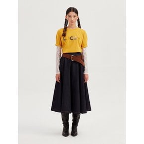 Indigo Flare Denim Long Skirt_LFPDA24235BUD