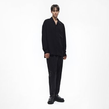 지오송지오 셈블런스 오픈 카라 롤업 셔츠 블랙 ZG2SH873BK
