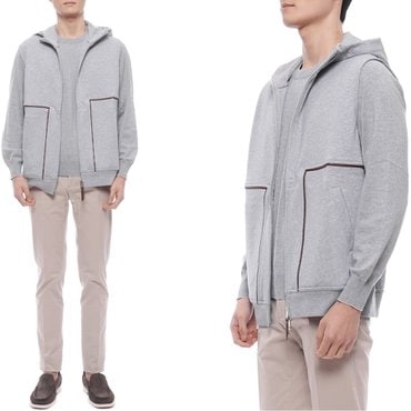 브루넬로쿠치넬리 25SS 남성 코튼 후드 집업 베스트 (MW8639088G C9300 25S)