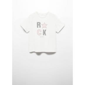 MANGO KIDS 티셔츠 ROCK 57044009 Natural