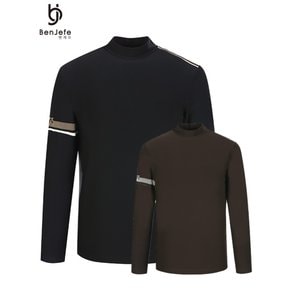 BQ5MMTL302 남성 소매사선프린트 하이넥티