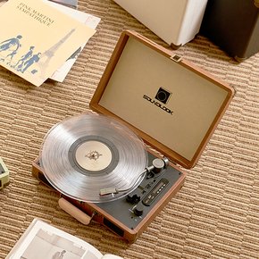 사운드룩 빈티지 가방형 LP 플레이어 블루투스 스피커 턴테이블 SLT-100BT