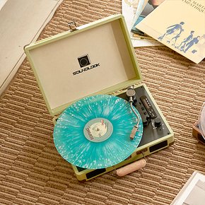 사운드룩 빈티지 가방형 LP 플레이어 블루투스 스피커 턴테이블 SLT-100BT