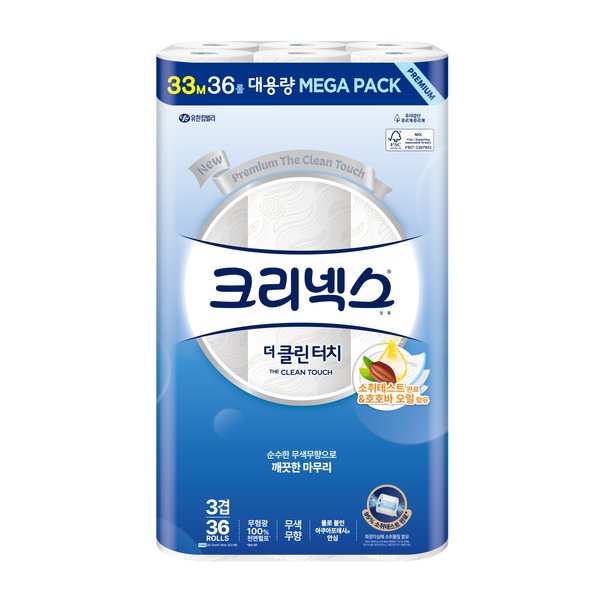 크리넥스 3겹 더 클린터치 33-36롤(3겹)