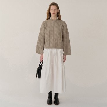 킨더살몬 FW24 Theresa Skirt White