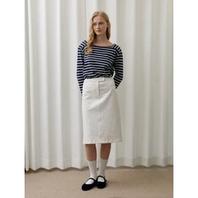 LOW RISE DENIM SKIRT WHITE