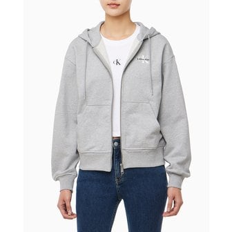 Calvin Klein Jeans 여성 모노로고 프렌치테리 풀집 후디(47B270G)