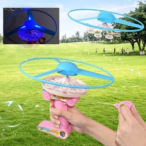 유니커블 플라잉 헬리콥터 비행 접시 스핀 버블 장난감 토이 물놀이 LED 버블 스틱 비눗방울 여름 놀이 버블건
