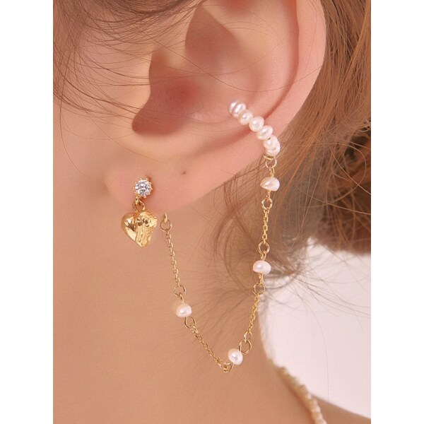 [리퍼브]HEART PEARL EARCUFF EARRING_EC1649