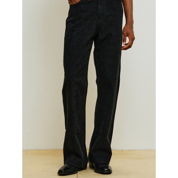 스트라이프 플레어 팬츠 [블랙]