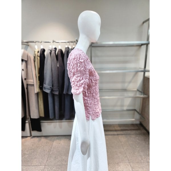 [여주점] [나이스클랍]  조긱감 반팔 블라우스 A262PWB305