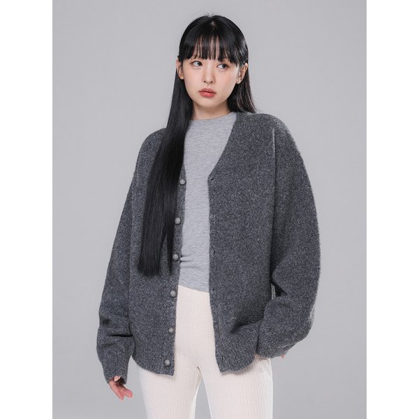 브이넥 니트 가디건 BK8942_차콜