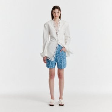EENK YESSY Jacquard Denim Shorts - Blue