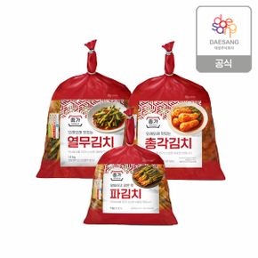 [종가] 파김치 1kg + 총각김치 1.4kg+열무김치 1.5kg (총 3.9 kg)