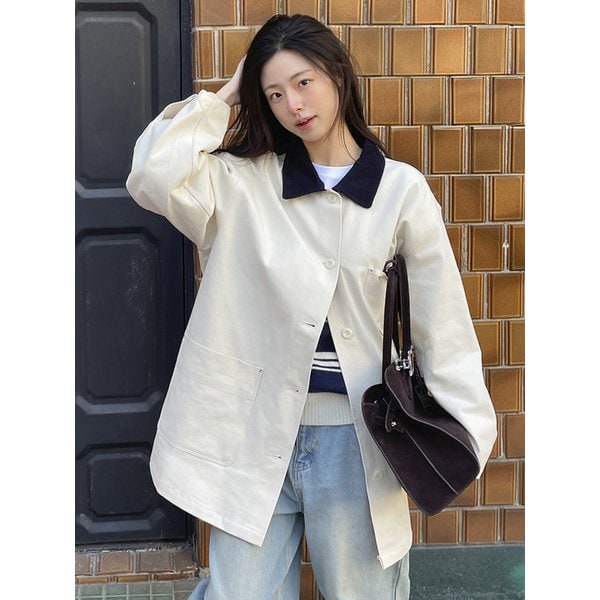 [채랑 PICK]O3737 피치 워크 재킷_Cream