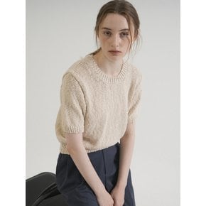 Round Cotton Slavic Knit (Cream_beige)