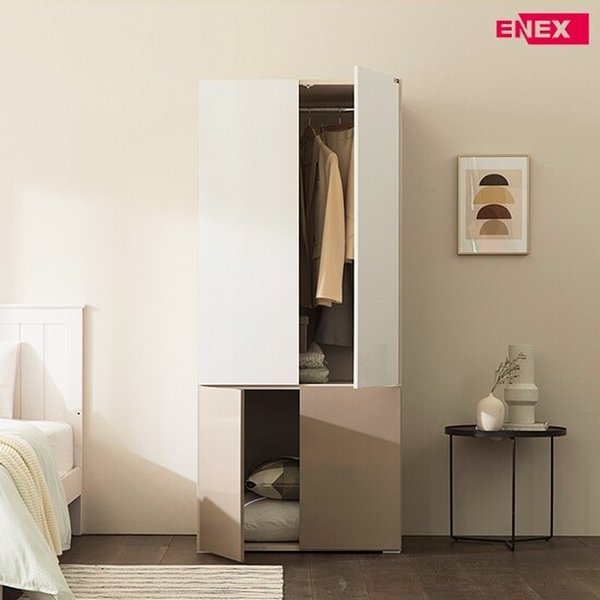 컬러핏 싱글장-4도어 멀티수납 옷장-착불