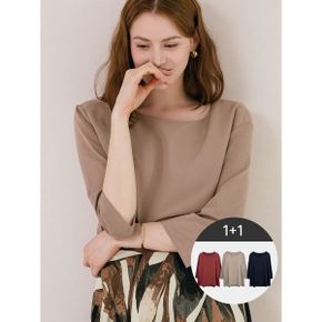 실키 라운드넥 모달 7부 티셔츠_P434253511