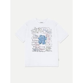 Blue bear in the dream Over fit T-Shirts AS1101 (White)