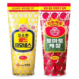 오뚜기 토마토 케찹 800g + 골드 마요네즈 800g