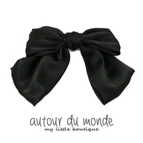 lovely big ribbon hairpin black